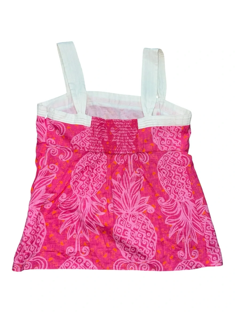 Lilly Pulitzer Pink Pineapple Print Tank with White Straps - Picture 2 of 5